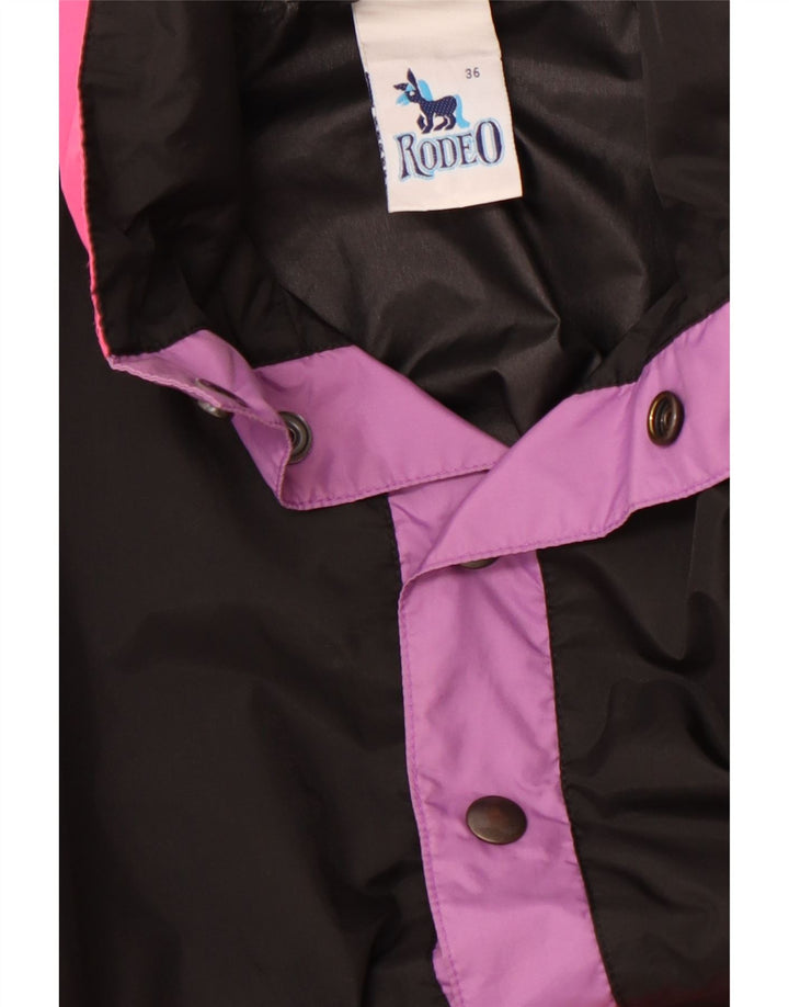 Giacca anorak con cappuccio da uomo RODEO UK 36 Small in nylon color block nero