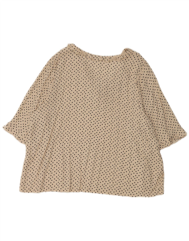 Camicetta da donna Marks & Spencer con volant sul davanti UK 18 XL a pois bianco sporco