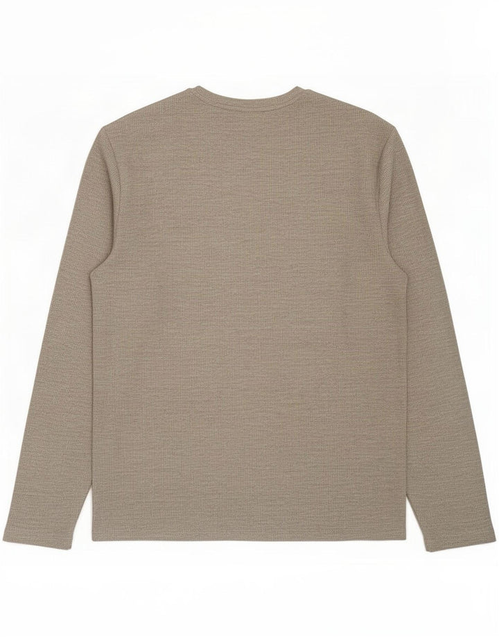 Marks & Spencer Top da uomo a maniche lunghe piccolo in cotone grigio