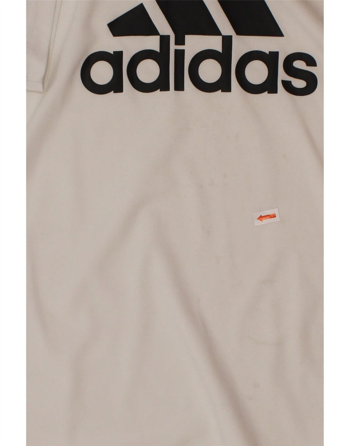 T-shirt grafica ADIDAS per ragazzi 11-12 anni in poliestere bianco