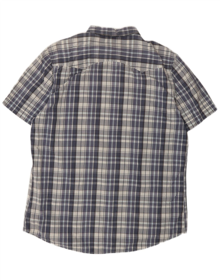 Camicia LEVI'S da uomo slim fit a maniche corte XL in cotone a quadri blu