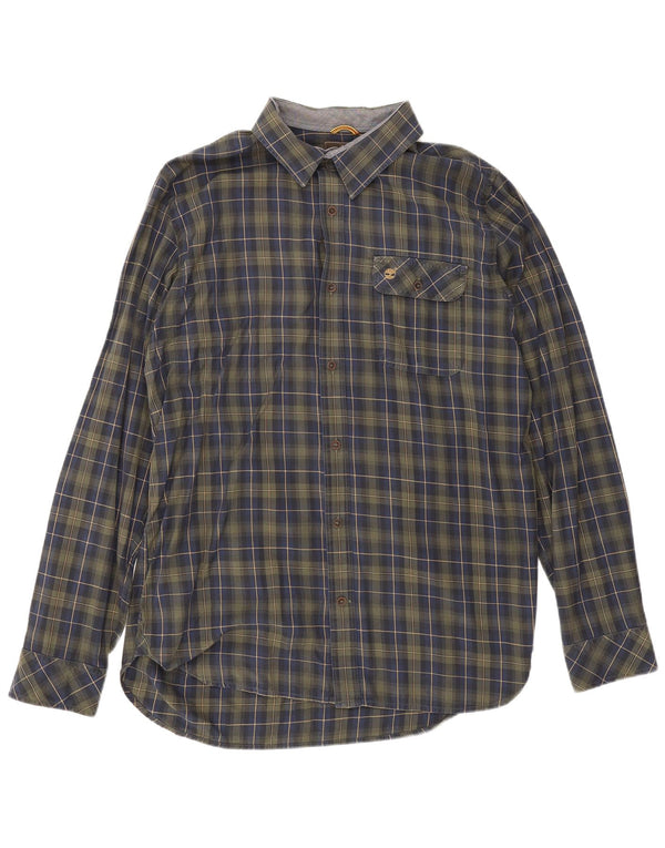 Timberland Mens Earthkeepers Slim Fit Flannel Shirt XL Khaki