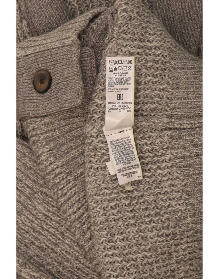 Maglione cardigan da uomo Marks & Spencer 2XL grigio acrilico