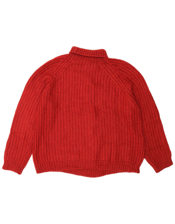 Maglione maglione da donna a collo alto Massimo Dutti UK 14 Acrilico bordeaux medio