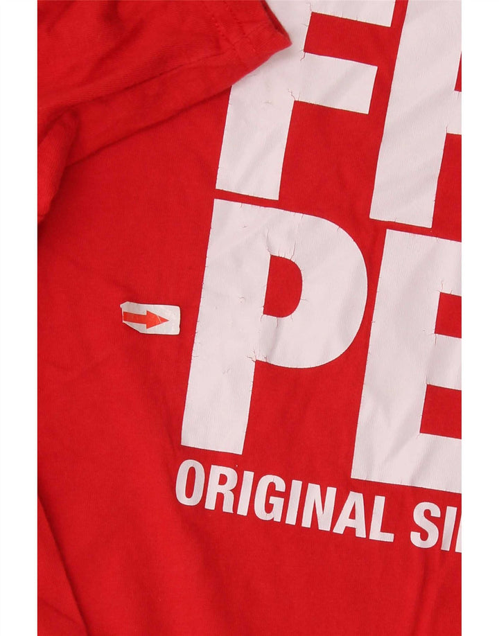 T-shirt grafica da uomo Fred Perry Top grande in cotone rosso