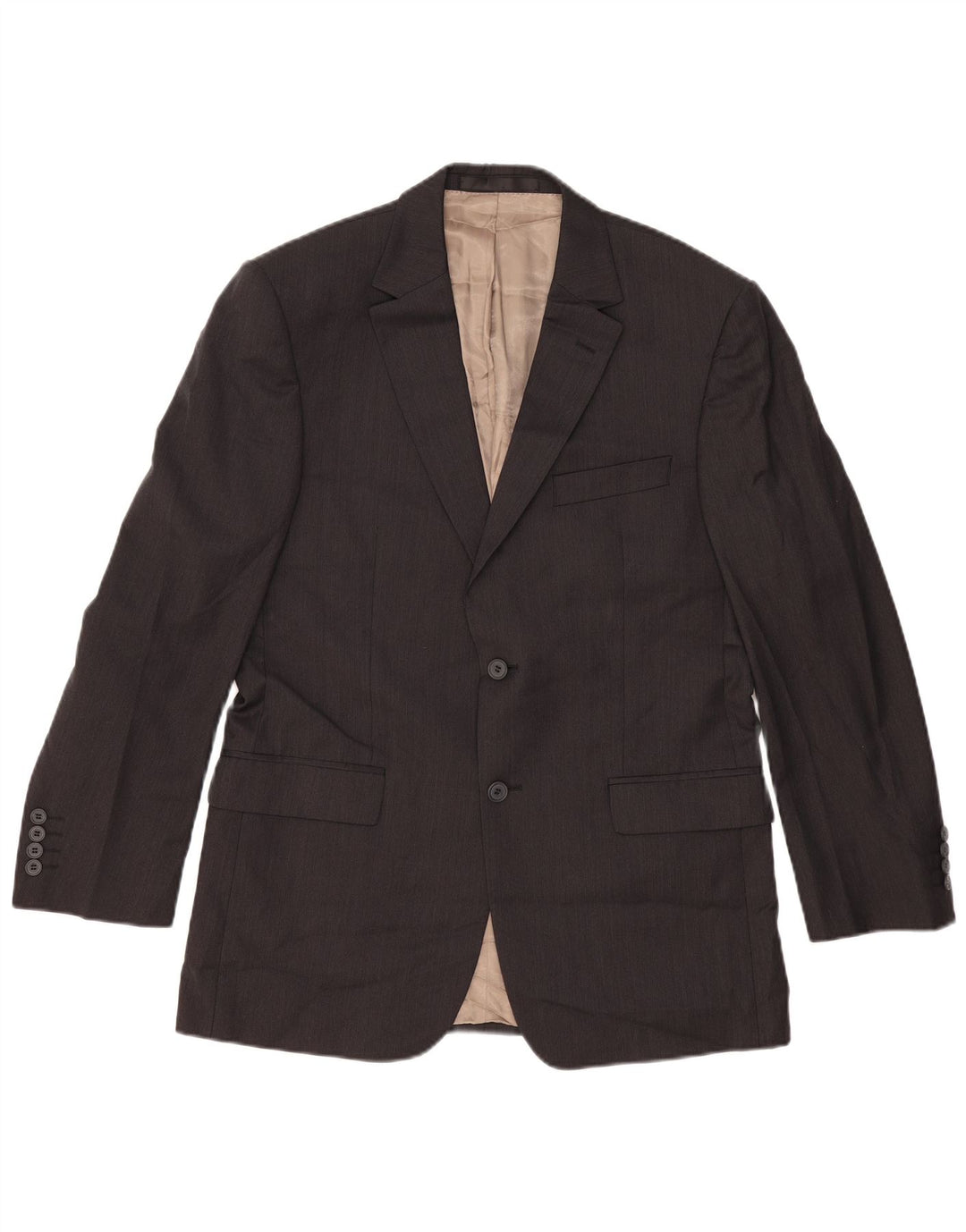 MARKS & SPENCER Giacca blazer da uomo a 2 bottoni UK 38 Lana grigio medio
