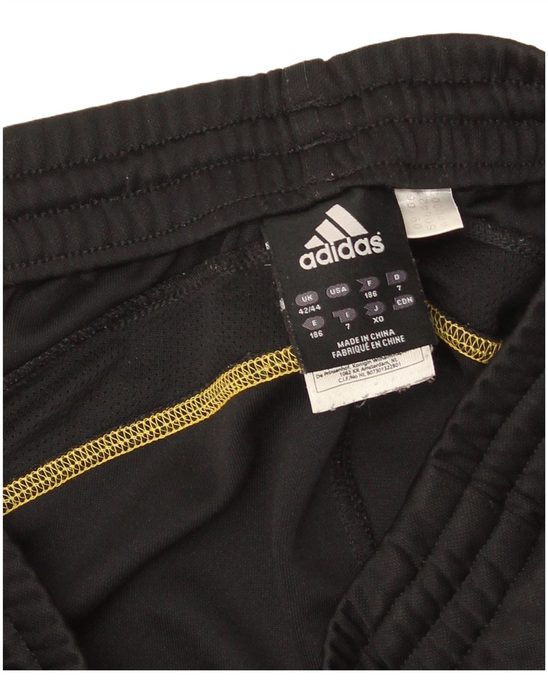 Pantaloni da tuta da uomo Adidas UK 42/44 Large Nero Poliestere