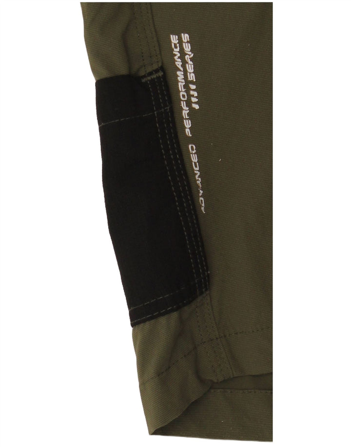 Pantaloncini cargo grafici vintage da uomo grandi W34 color block kaki