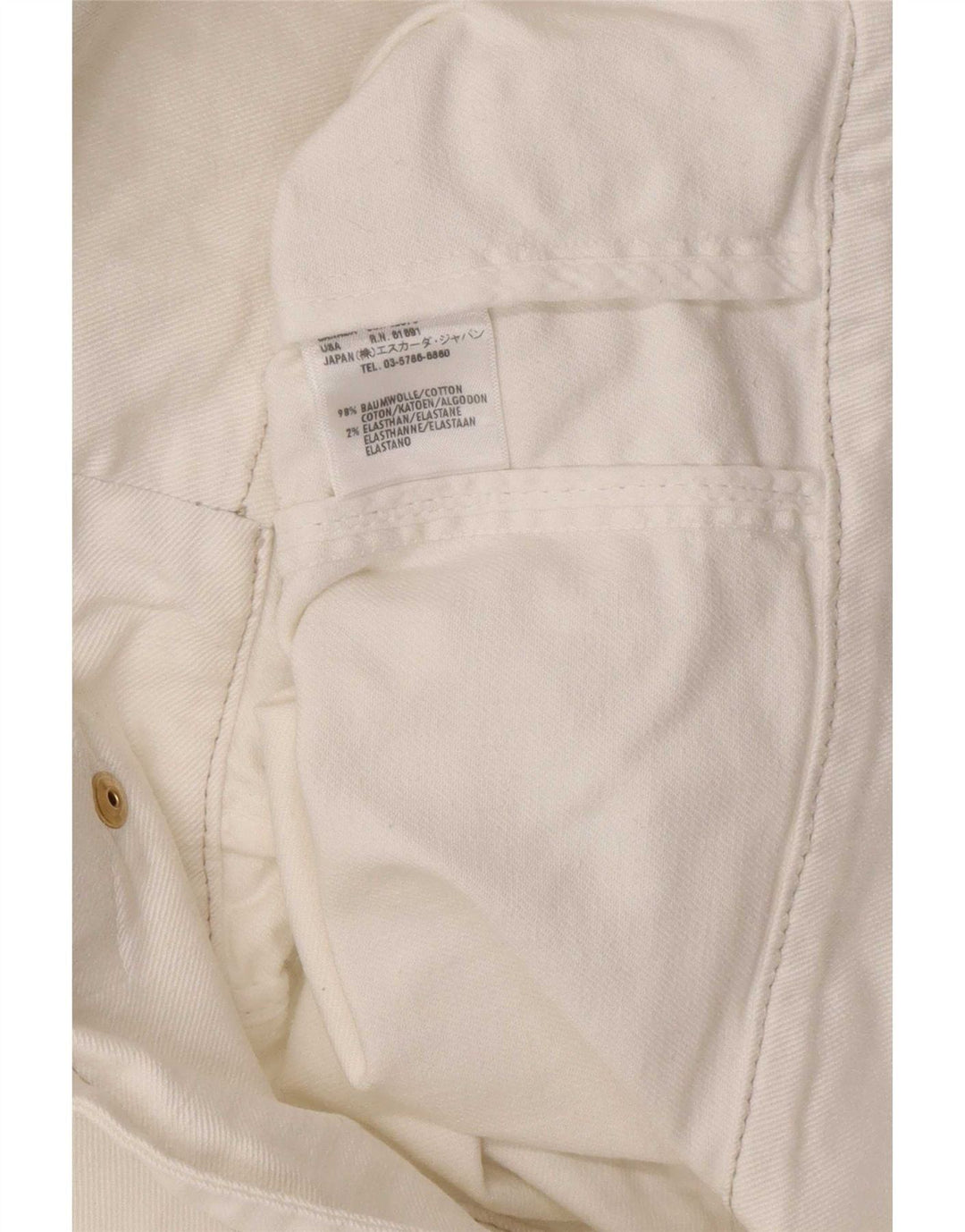 Giacca da motociclista in denim da donna Escada EU 38 Cotone bianco medio