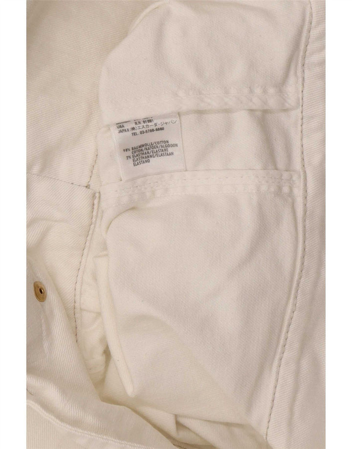 Giacca da motociclista in denim da donna Escada EU 38 Cotone bianco medio