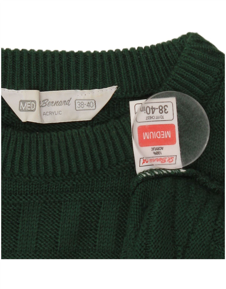 ST. BERNARD Mens Crew Neck Jumper Sweater Size 38/40 Medium Green Acrylic