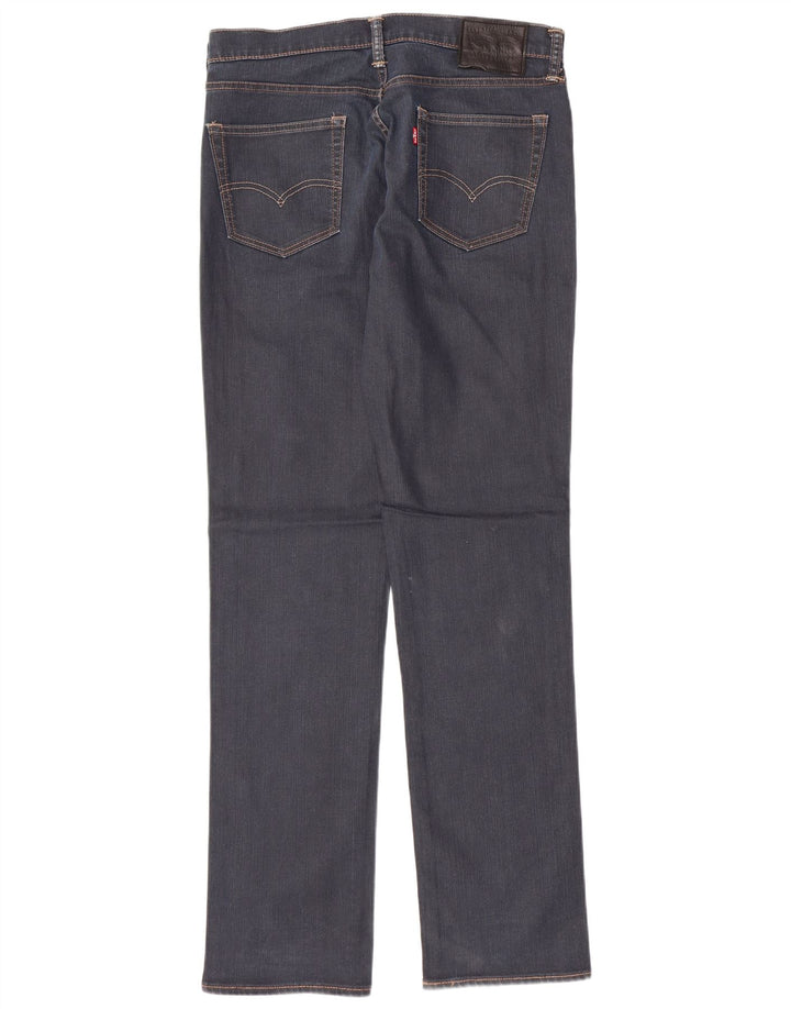 LEVI'S Mens Straight Jeans W33 L34 Navy Blue Cotton