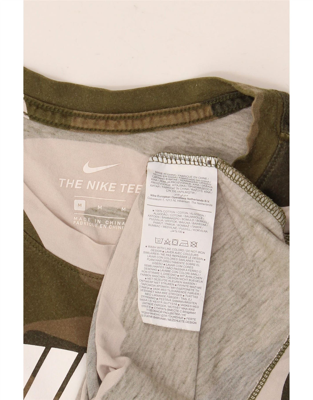 T-shirt grafica da uomo NIKE Top in cotone mimetico medio kaki