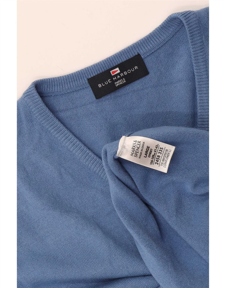 Marks & Spencer Canotta da uomo blu Harbour Vest grande in acrilico