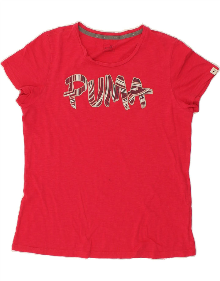 PUMA Womens Graphic T-Shirt Top UK 14 Large Red Vintage Puma and Second-Hand Puma from Messina Hembry 