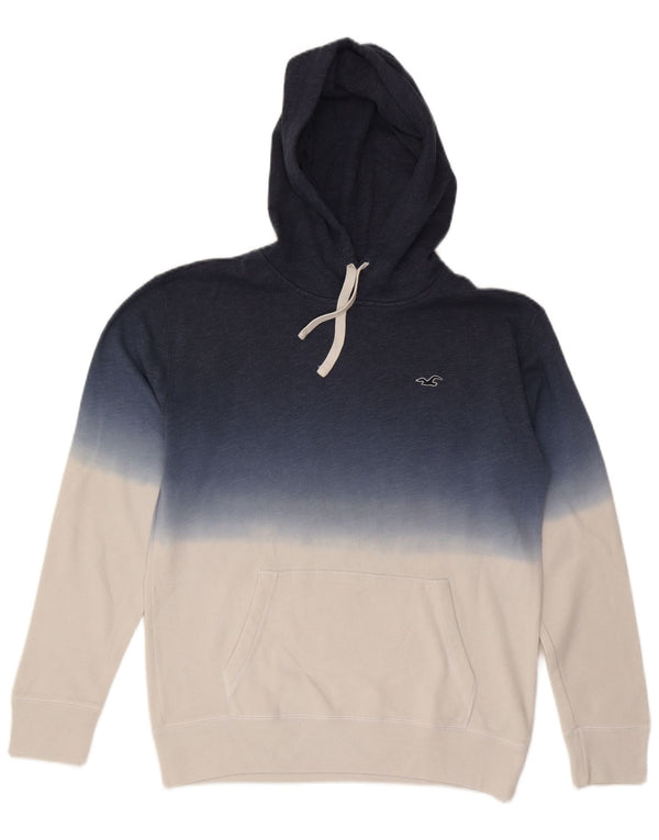 Maglione con cappuccio da uomo Hollister in cotone color block blu medio