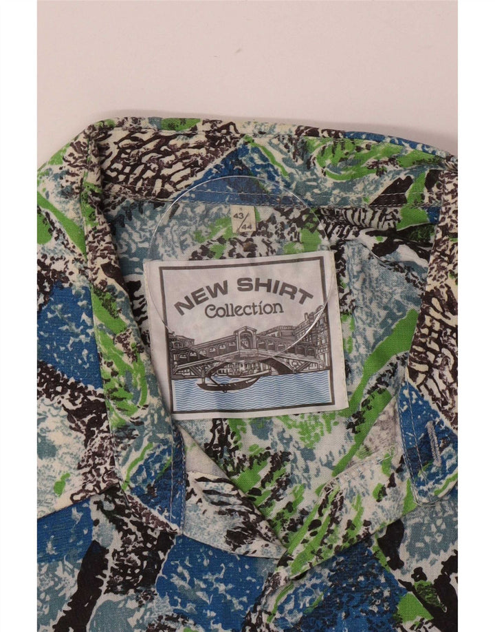 Camicia vintage da uomo con motivo astratto taglia 43/44 XL Multicolor