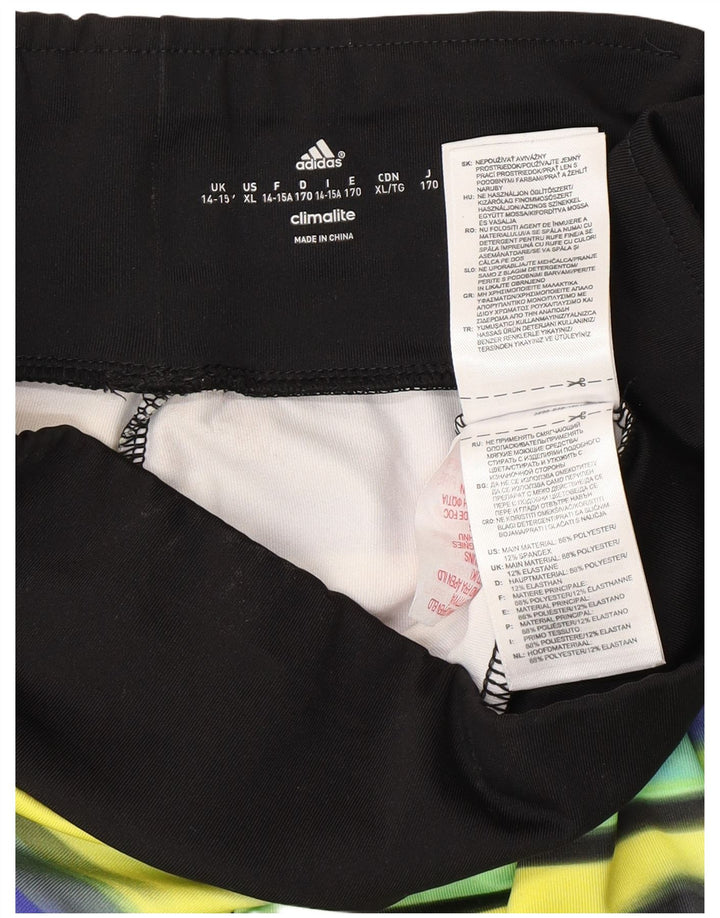 Leggings ADIDAS Climalite per bambina 14-15 anni in poliestere a righe gialle