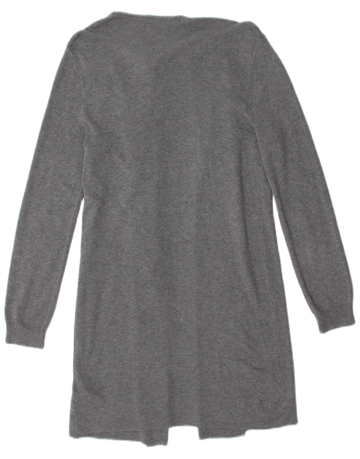 Maglione cardigan aperto lungo da donna Marks & Spencer UK 10 piccolo grigio