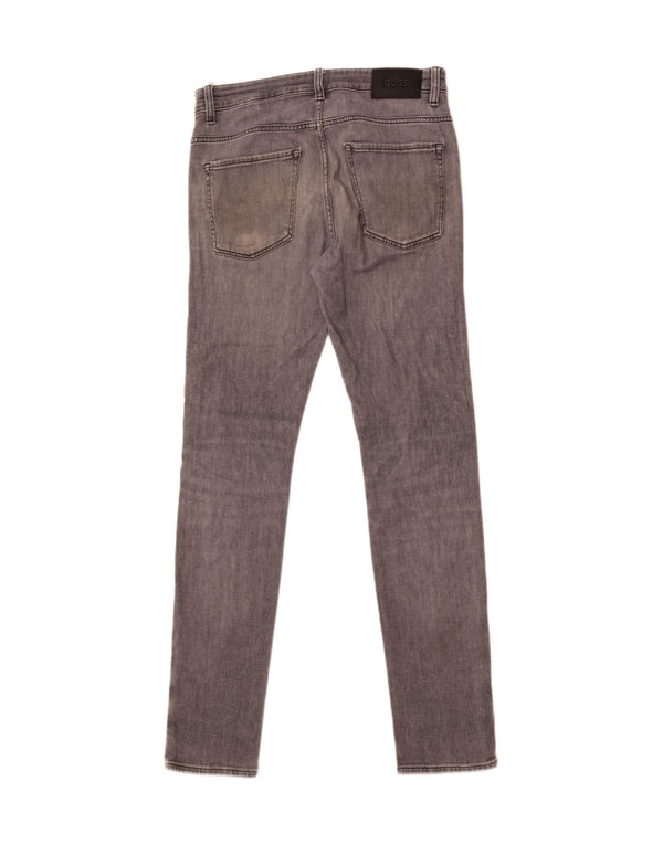 Jeans slim da uomo Hugo Boss in cotone grigio medio