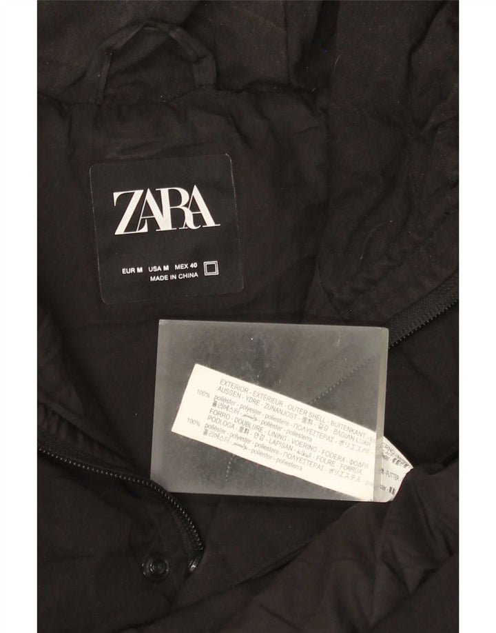 Gilet imbottito con cappuccio da uomo Zara UK 38 medio poliestere nero