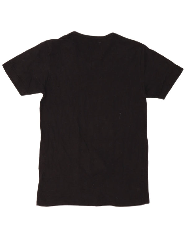 T-shirt da donna KAPPA Top UK 14 grande cotone nero