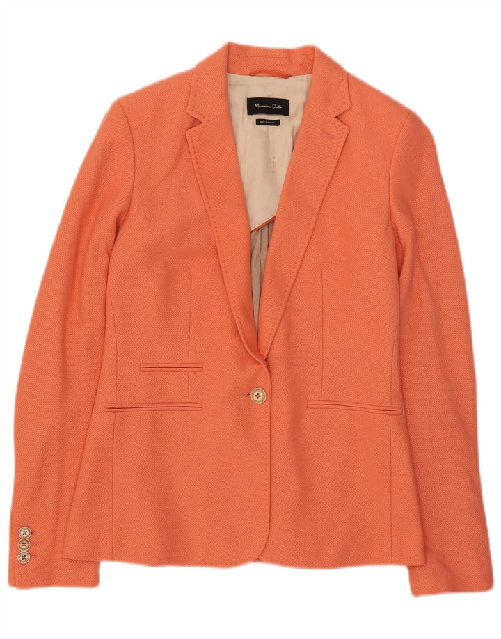 MASSIMO DUTTI Giacca blazer da donna a 1 bottone EU 38 piccola in cotone arancione