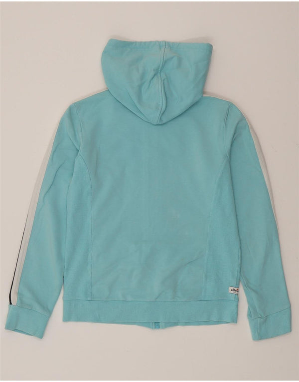 ELLESSE Maglione con cappuccio e zip da donna UK 10 Piccolo cotone blu