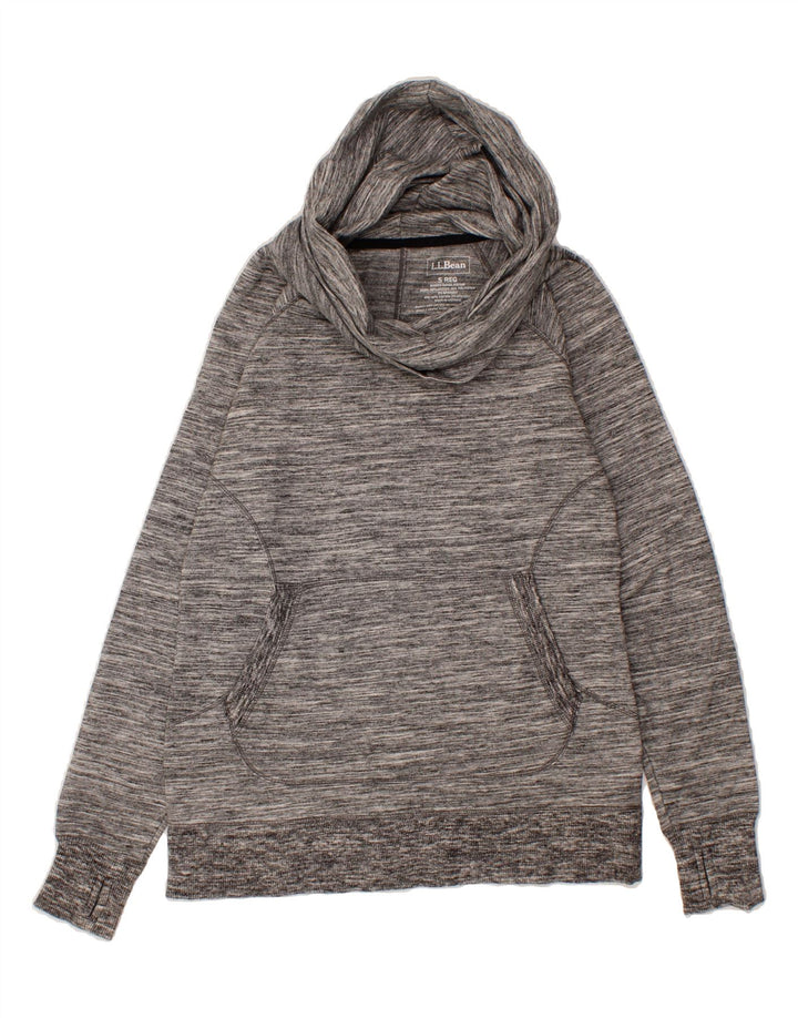 L.L.BEAN Womens Roll Neck Sweatshirt Jumper UK 10 Small Grey Flecked Vintage L.L.Bean and Second-Hand L.L.Bean from Messina Hembry 