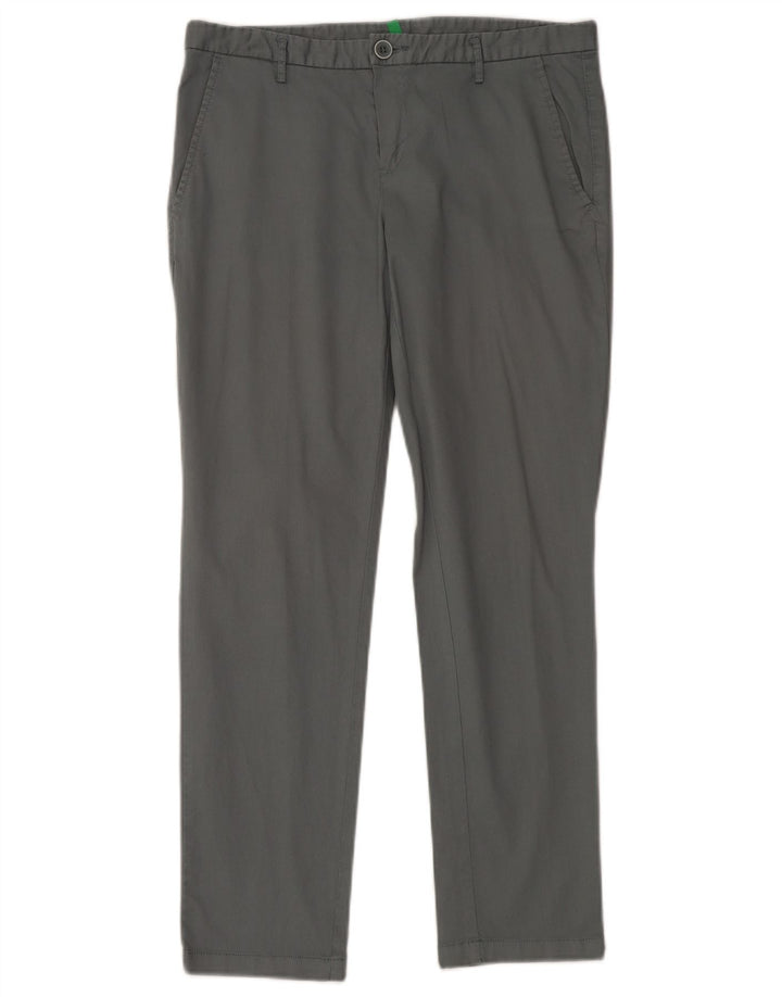 Pantaloni Chino Slim Da Donna Benetton IT 42 Medio W32 L28 Grigio