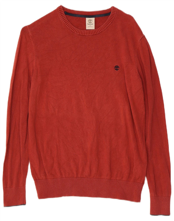 TIMBERLAND Maglione da uomo con scollo a barca piccolo cotone rosso