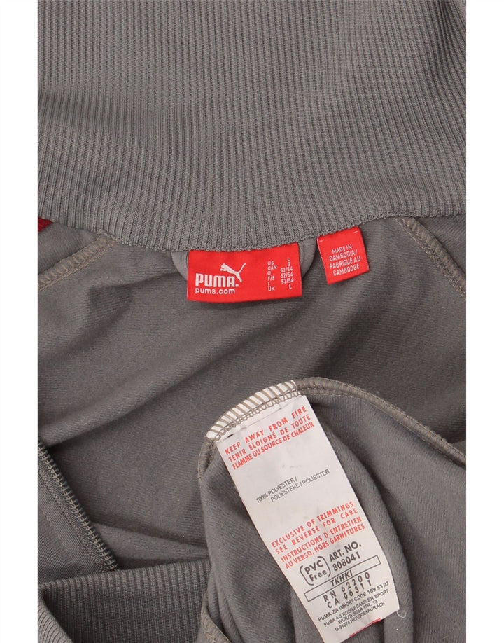 Giacca da tuta da uomo PUMA grande in poliestere color block grigio