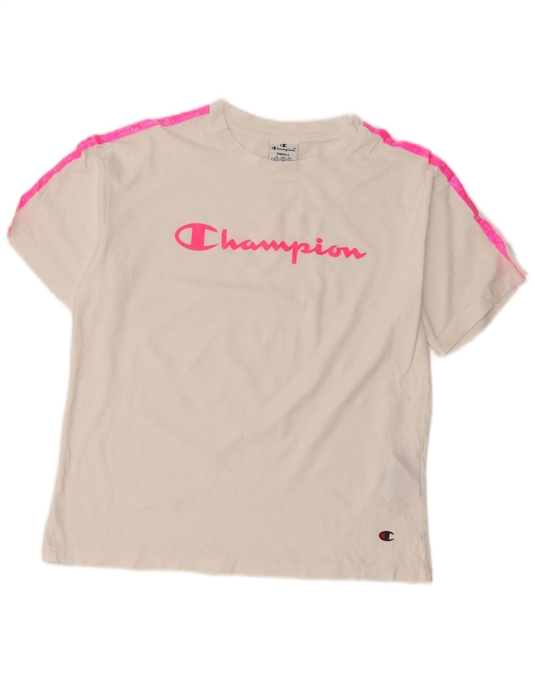 T-shirt grafica corta da donna Champion Top UK 10 Small White Colourblock