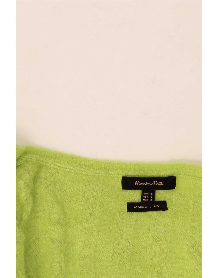 Massimo Dutti Top corto da donna a maniche lunghe UK 16 Large Verde