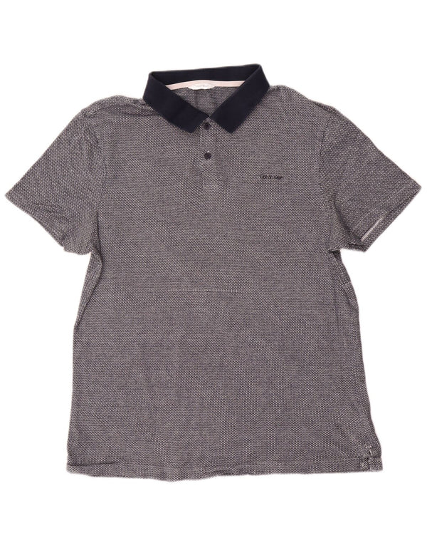 Polo a maniche corte da uomo Calvin Klein medio blu navy screziato