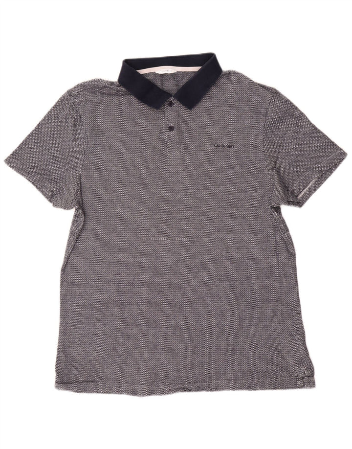 Polo a maniche corte da uomo Calvin Klein medio blu navy screziato