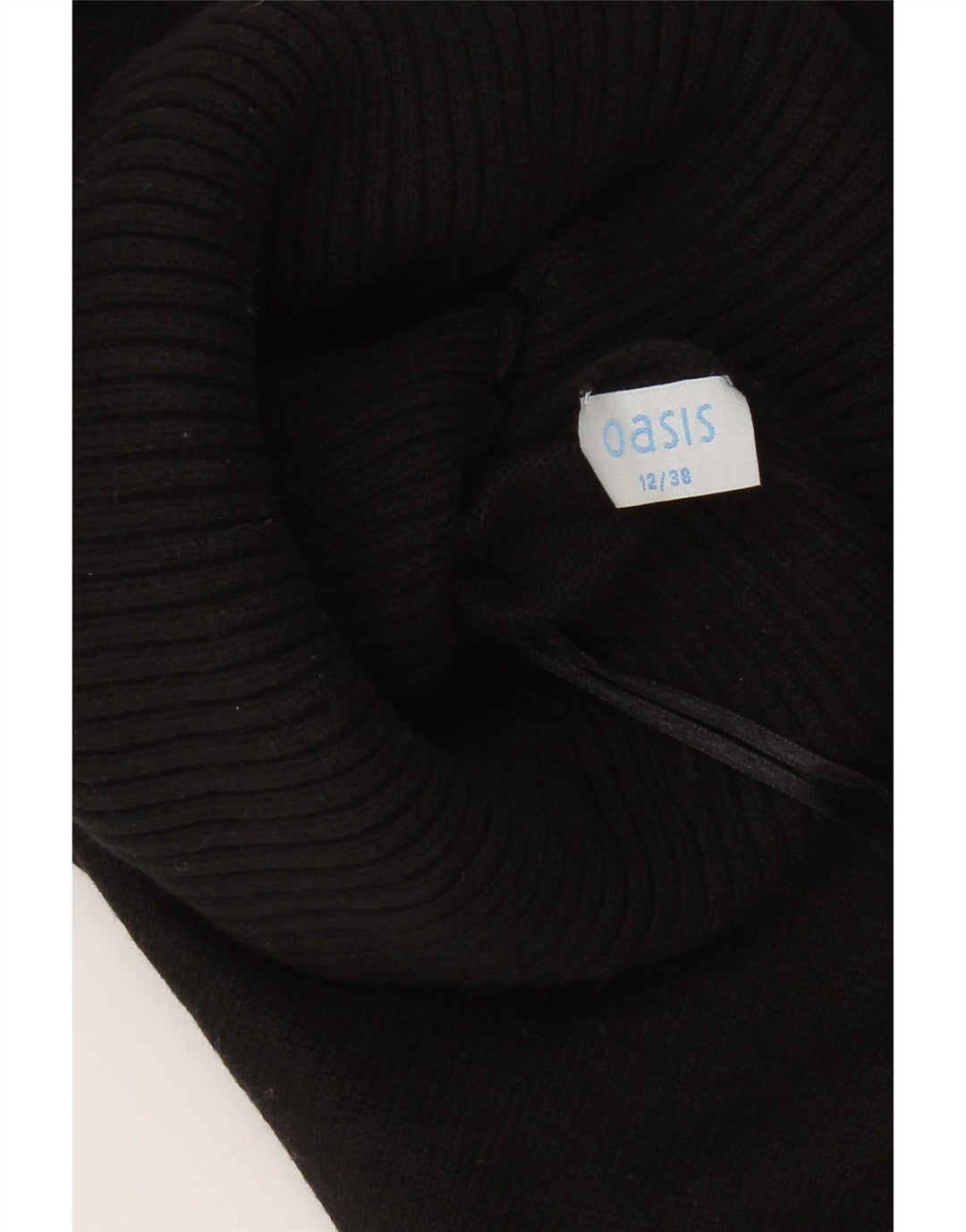 Maglione maglione collo alto a maniche corte da donna Oasis UK 12 medio nero