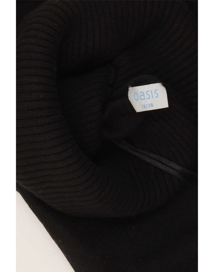 Maglione maglione collo alto a maniche corte da donna Oasis UK 12 medio nero
