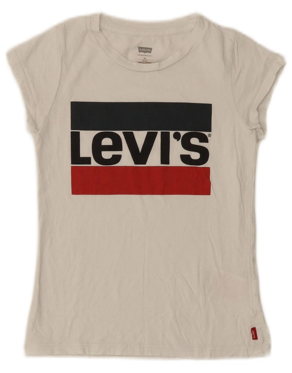 T-shirt grafica per ragazze Levi's Top 7-8 anni in cotone bianco