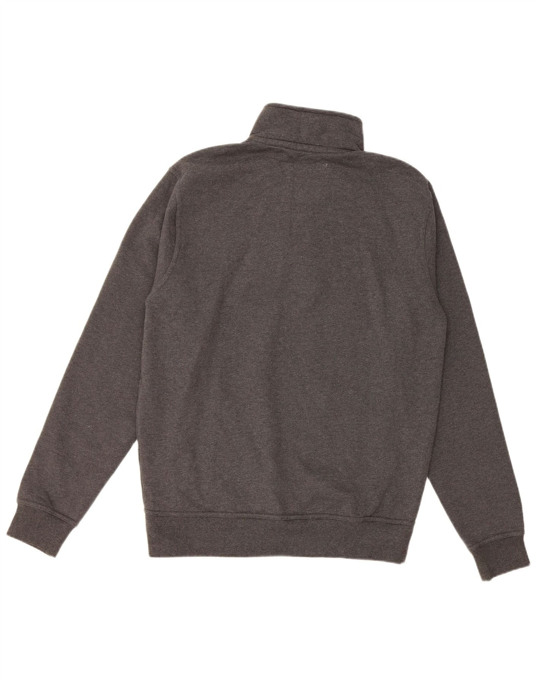 CREW CLOTHING Felpa da uomo con collo con zip, maglione grande, cotone grigio