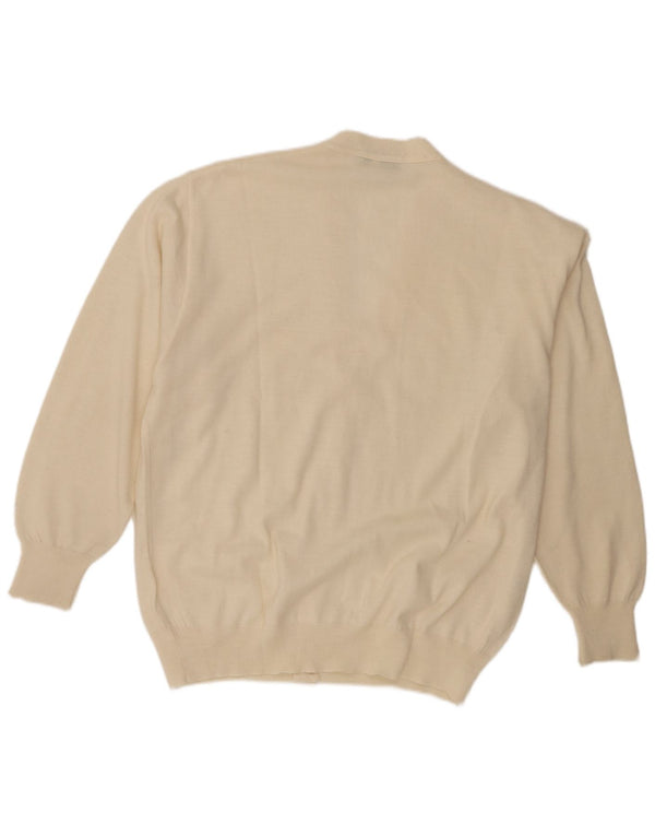 Maglione cardigan da uomo vintage IT 50 lana bianca media