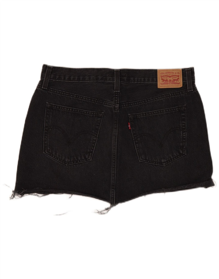 Gonna di jeans da donna Levi's W31 cotone nero medio