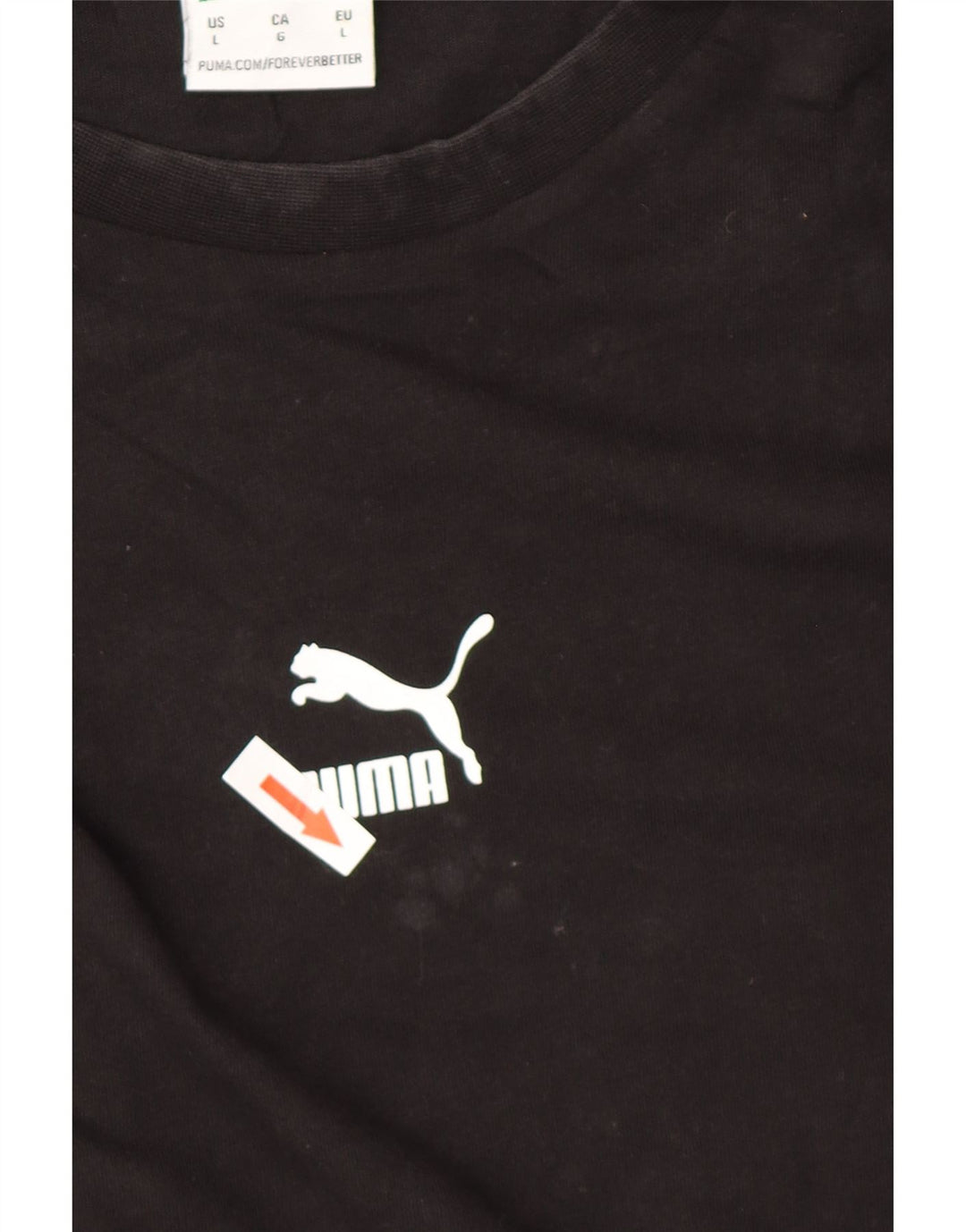 T-shirt grafica da uomo Puma Top grande in cotone nero