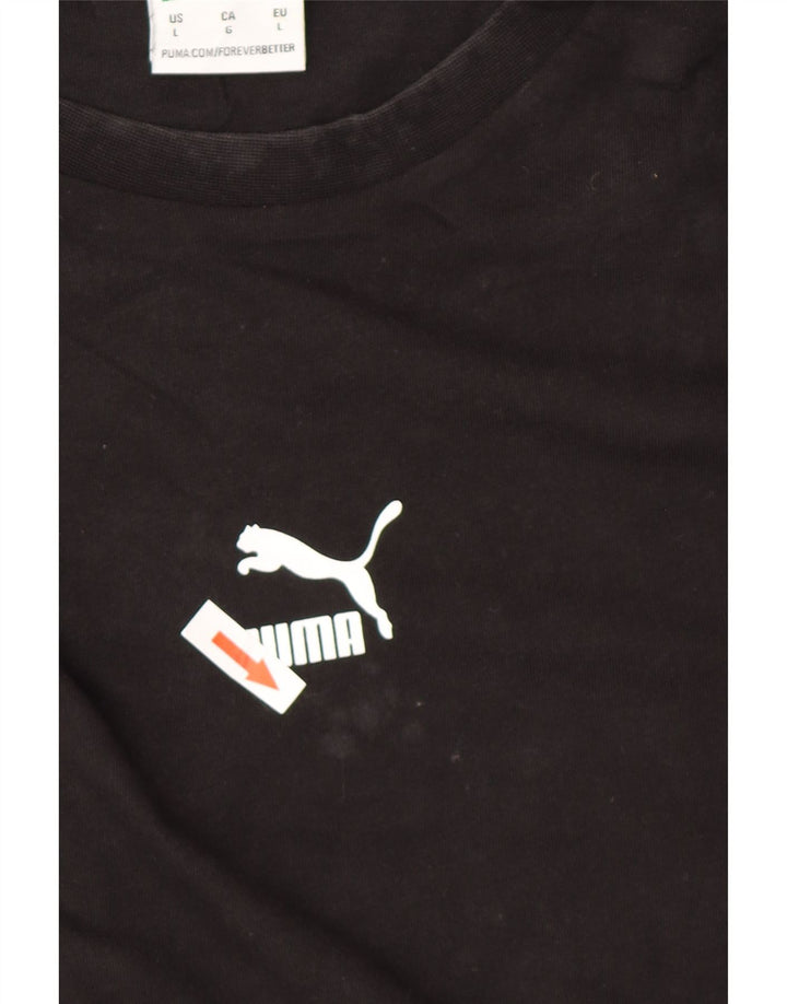 T-shirt grafica da uomo Puma Top grande in cotone nero