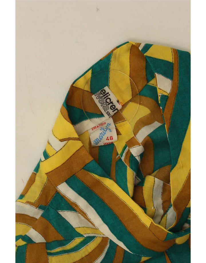Abito a trapezio senza maniche vintage da donna IT 48 XL multicolore geometrico