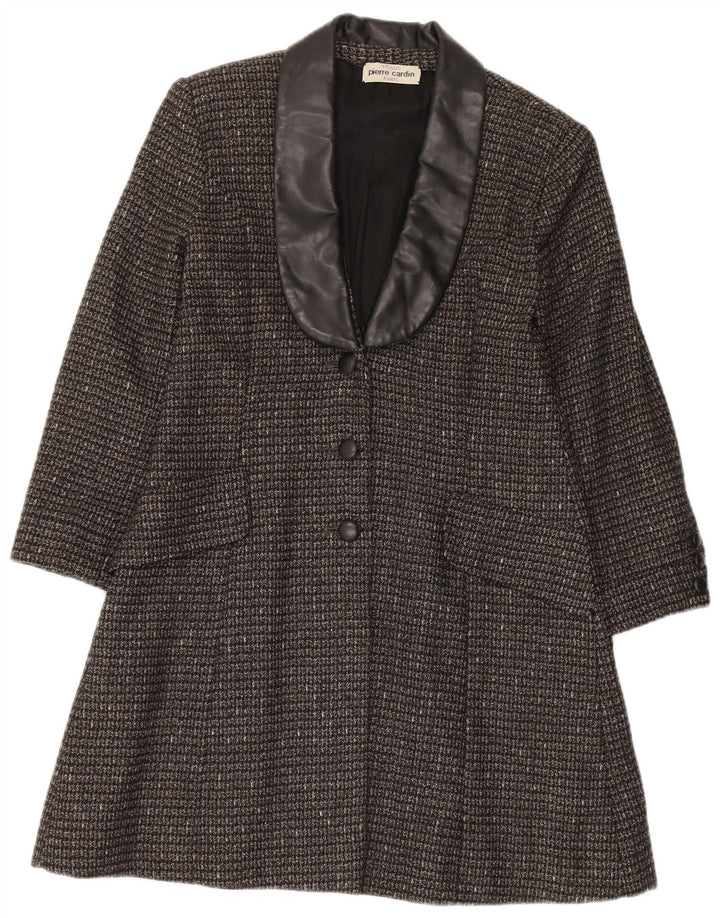 Cappotto da donna Pierre Cardin UK 10 piccolo nero chiazzato