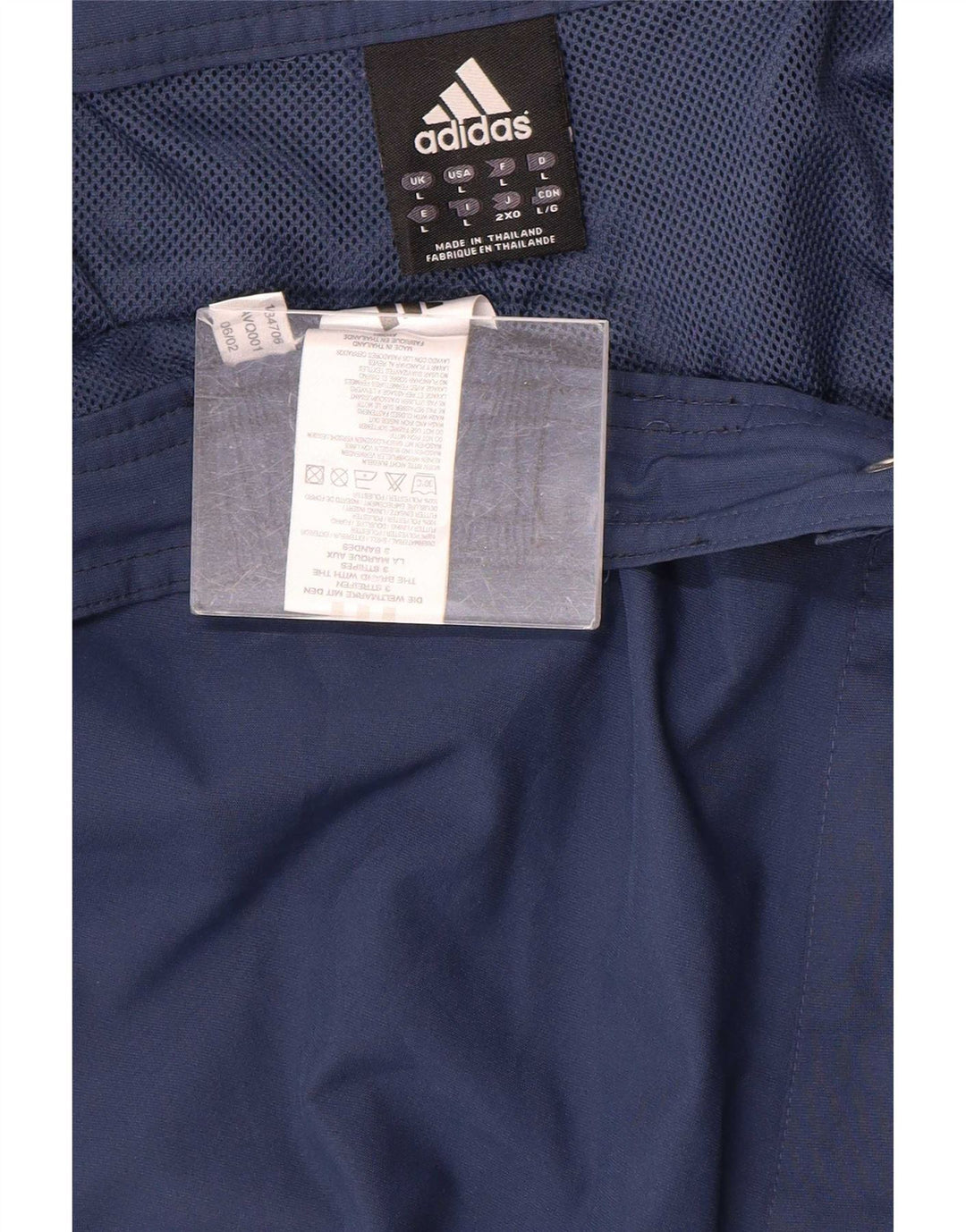 Pantaloni impermeabili da uomo Adidas Large in poliestere blu navy
