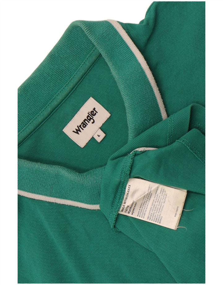 Polo da uomo Wrangler grande in cotone verde