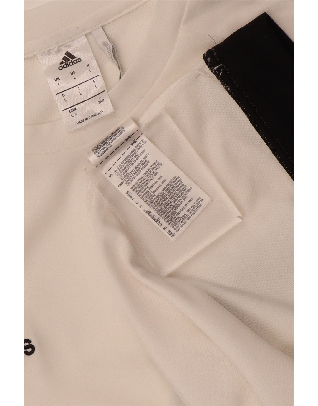 T-shirt Adidas Climalite da uomo, grande, in poliestere color block bianco