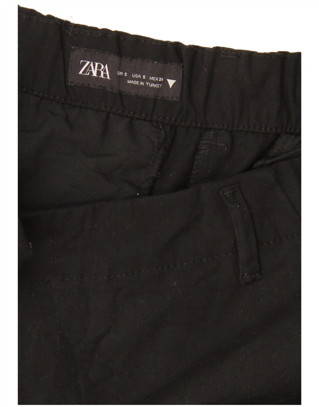 Pantaloni chino a gamba larga da donna ZARA piccoli W26 L26 neri